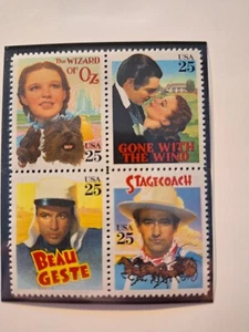 U.S. Stamp blocks, Unused, Scott #2445, 25 cents, M/F/NH Classic Films - Picture 1 of 2