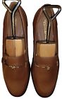 New Tamaris Brown Leather Loafer Shoes W/ Gold Metal Accents Eu 42 - Us 9 Womens
