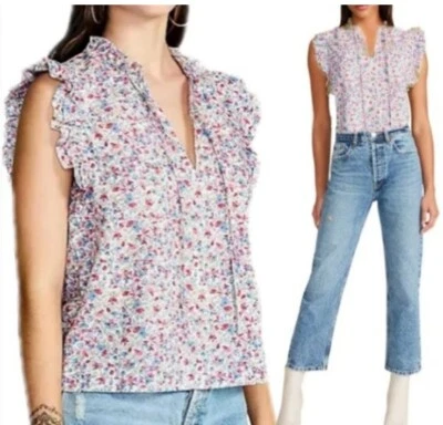 Blusa BB Dakota Ditsy Flor Talla Med Boho Cottage Hada Volantes Manga Gorra Nueva con Etiquetas  Foto 1 de 4