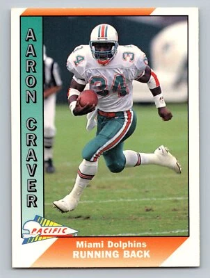 Aaron Craver RC Rookie 1991 Pacific #607 Miami Dolphins - Image 1 of 2
