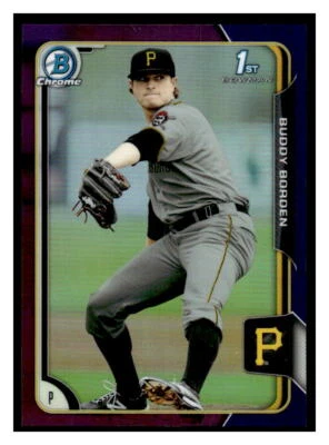 2015 Bowman #BCP63 Buddy Borden Chrome Prospects Purple Refractors #/250 - Image 1 of 2