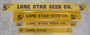 Lote de 4 Antiguos Vintage 1940 LONE STAR SEED CO. - LETREROS PUBLICITARIOS/etiquetas de caja - Imagen 1 de 1