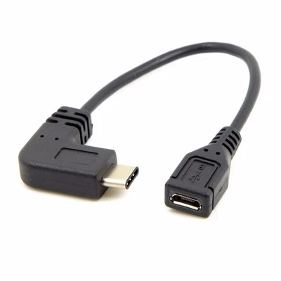 USB C 3.1 Male 90° Micro USB 5pin Female Sync Cable 25cm - Image 1 of 3