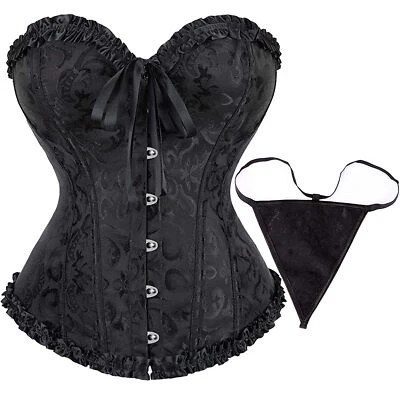 Conjunto de corsé para mujeres Bustier Prendas moldeadoras Lencería Encaje Cintura Push Up Body Foto 1 de 4
