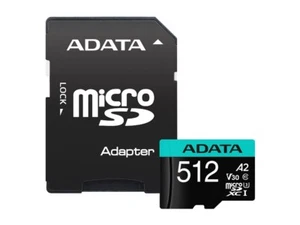 ADATA 512GB Premier Pro microSDXC UHS-I U3 / Class 10 V30 A2 Memory Card with SD - Picture 1 of 3