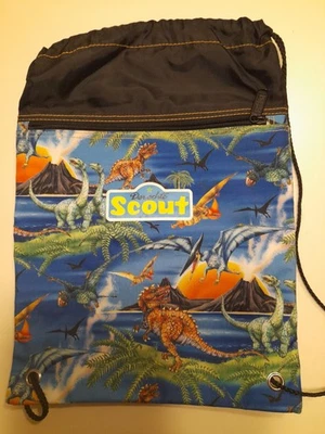 Scout Dinosaurier Sportbeutel Turnbeutel Hauptfach + Nebenfach (Reißverschluss) - Bild 1 von 3