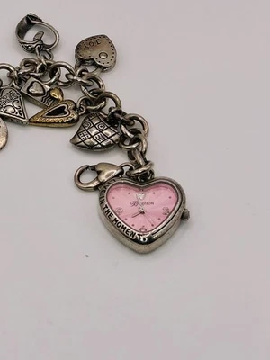Reloj Pulsera Brighton Plateado “Power Of Pink” Corazón Dije~Nuevo🔋Envío Gratis Foto 1 de 4