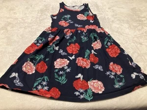 H&M Blue & Red Flower Dress Girls Size 6-8 - Picture 1 of 4