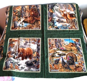 Fabric For Realtree Div of Fabrique Wildlife Panel 35"x44" Bear Turkey Deer Fish - Imagen 1 de 5