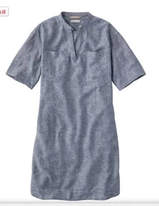 LL Bean Hemdblusenkleid Damen Large Signatur Leinenmischung Küste Strand Old Money - Bild 1 von 13