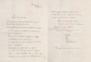 Fritz Behn - Bildhauer sculptor Brief sign. autograph 1920 - Bild 1 von 1