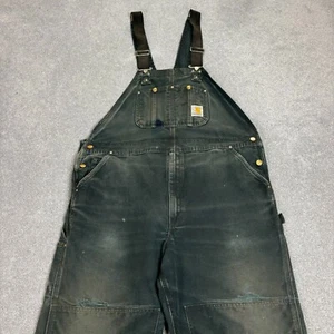 Mono negro Carhartt peto adulto 44x28 doble rodilla babero pato lona para hombre* - Imagen 1 de 12