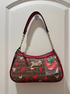 Juicy Couture Freshly Picked Strawberry Shoulder Bag in Chestnut Chino/ Cool Red - Picture 1 of 2