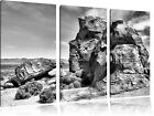 Felsbrocken In Wüste 3-Teiler Leinwandbild Wanddeko Kunstdruck