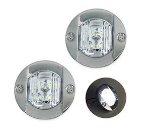 Pactrade Marine 2PCS Stainless Steel LED Navigation Light 3" Transom Mount Lamp - Picture 1 of 9