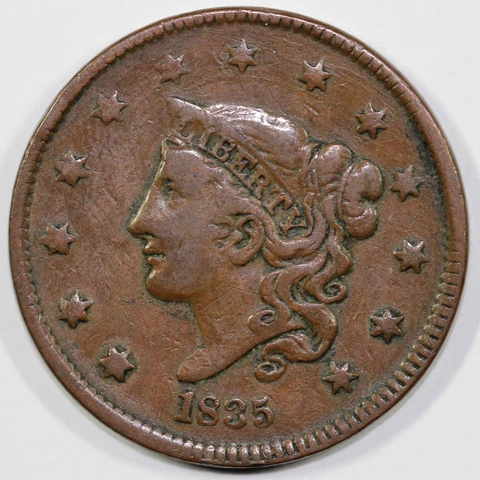 1835 1c Matron Head Large Cent Cover