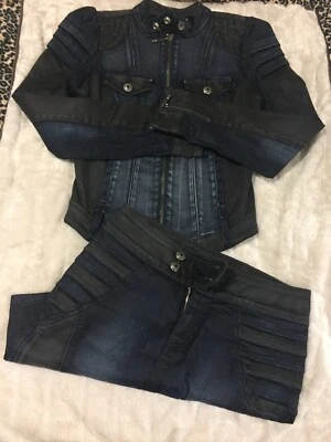 Chaqueta Denim Guess Premium Edición Especial Limitada Xs+ Mini Falda Talla 25, Foto 1 de 4