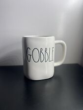 Rae Dunn by Magenta Coffee Mug Ceramic GOBBLE White Thanksgiving