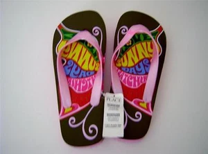 THE CHILDRENS PLACE PINK BROWN PRINT FLIP FLOPS XL 3-4 NWT! - Picture 1 of 3