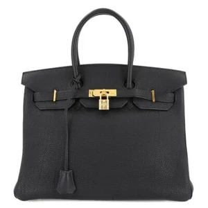 HERMES Birkin 35 Hand Bag Togo Leather Black Purse 90281932 - Picture 1 of 11