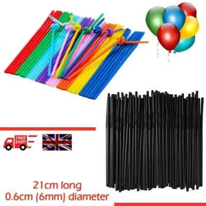 Plastic Flexible Straws Bendy Black Colour Recyclable Drinking Cocktail 100 Pack - Picture 1 of 7