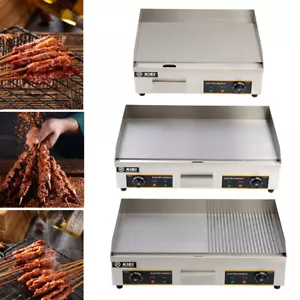 55cm/73cm Electric Griddle Commercial Kitchen Hotplate BBQ Grill Stainless Steel - Picture 1 of 33