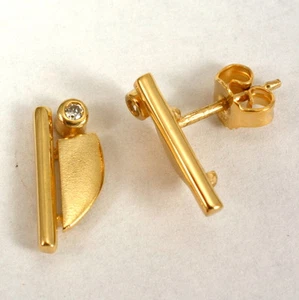 Pendientes de Botón En 333 Oro 8 Quilates con Zirconia - Imagen 1 de 1