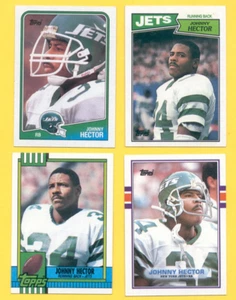 1987-1990 Topps JOHNNY HECTOR New York Jets 4-Card Lot - Picture 1 of 1