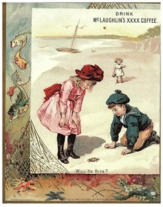 S Coffee Xxxx Karte Mclaughlin Trade Victorian Will He Bite Vintage Kinder  - Bild 1 von 2