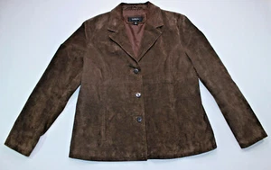 Chaqueta de cuero para mujer Colebrook marrón calce clásico forrada 3 botones talla XL - Imagen 1 de 9