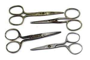 Four Brass & Iron Vintage Tailors Scissors Daily Utility collectible. G47-144  - Picture 1 of 10