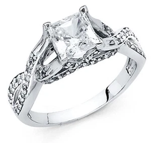 2 ct Princess Cut Diamond Solitaire Engagement Ring - Picture 1 of 1