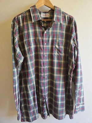 Men's Broadwalk Arrow Sportwear Big/Tall Brown Plaid Long Sleeve Shirt Size 2XL - Image 1 of 4