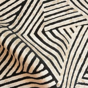 OTIS - AURORA, GEOMETRIC DESIGN BURNOUT VELVET UPHOLSTERY FABRIC BY THE YARD - Picture 1 of 5
