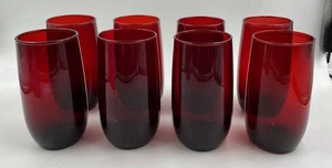 Anchor Hocking Royal Ruby Roly Poly Eistee Gläser 8er Set 13 Unzen - Bild 1 von 4