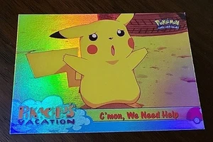 LP - RAINBOW Foil Topps Pokemon Pikachu's Vacation - C'mon, We Need Help - Movie - Picture 1 of 2