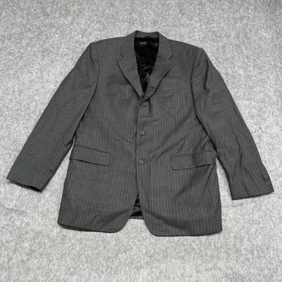 Blazer Banana Republic Masculino 44R Cinza Listrado Lã Cashmere Jaqueta Terno Moderno - Imagem 1 de 4