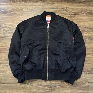 Alpha Industries MA-1 Bomber Flight Jacket Black Reversible XL - Picture 1 of 4