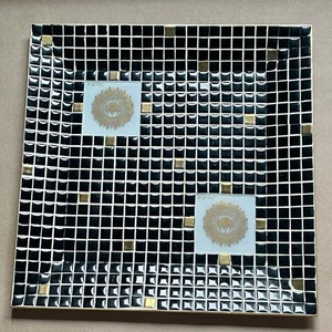 11" Georges Briard Gold & Schwarz Design Quadrat Fliesen Mosaik Modernist Design MC - Bild 1 von 7
