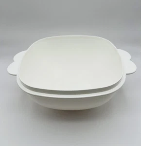 Vintage Tupperware 13 Tassen/3L weiß eckig Schüssel #2510A-2 Schmetterlingsgriffe - Bild 1 von 10