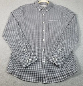 Goodfellow & co Button Up Shirt Men’s Large L Blue White Gingham Check Slim Fit - Picture 1 of 9