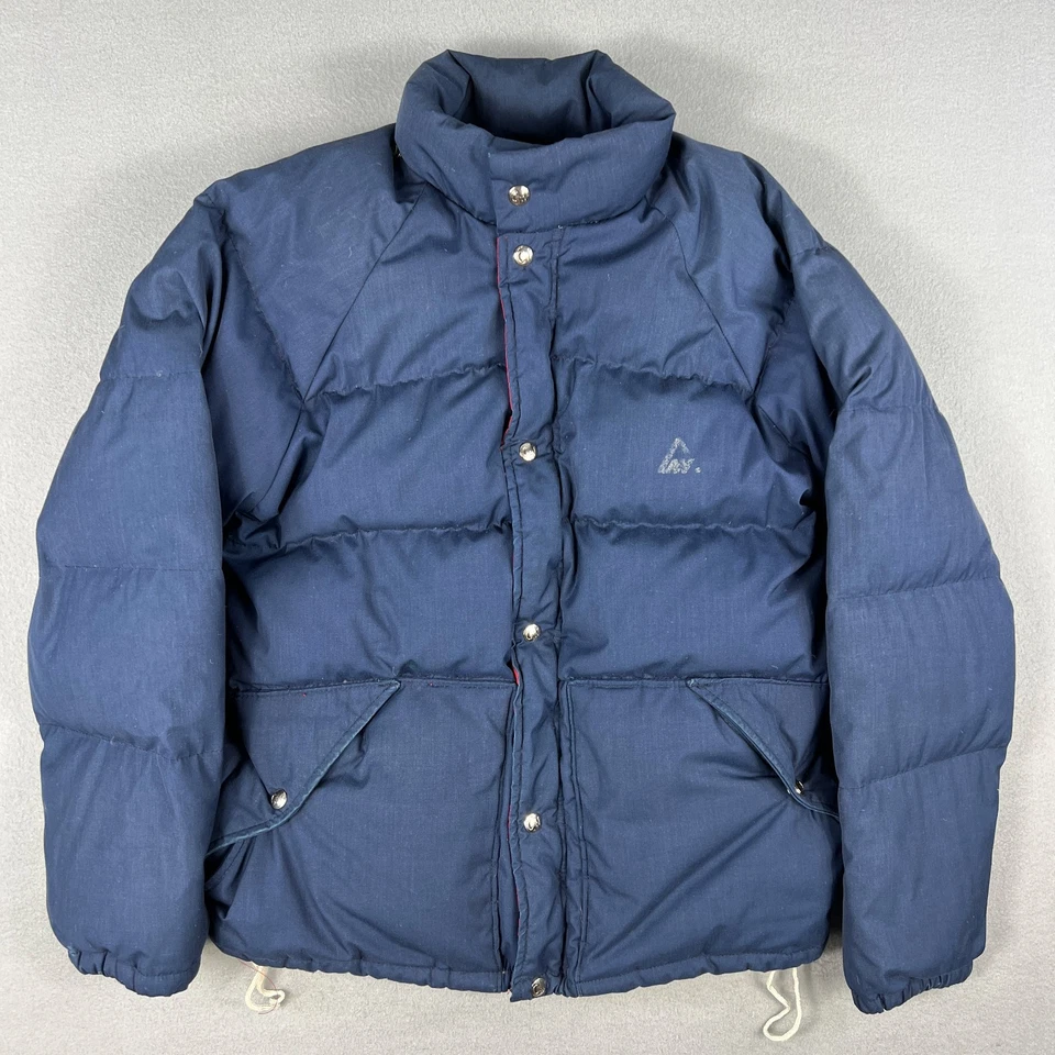 Chaqueta acolchada de plumón Colorado West de colección para hombre pequeña azul años 80 retro hecha en EE. UU. Foto 1 de 4