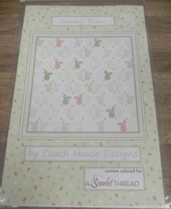 Quilt Pattern BUNNY TOWN .. COACH HOUSE Effies Woods LAYER CAKE..BUNNIES - Picture 1 of 6