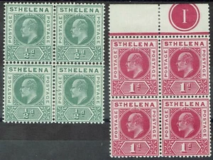 ST HELENA 1902 KEVII 1/2D AND 1D BLOCKS */** - Picture 1 of 2