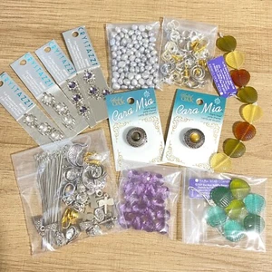 Lot Charms Jewelry Findings Glass Beads Leaves Freshwater Pearl Supplies Craft - Picture 1 of 12