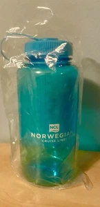 Norwegian Cruise Line Hard Plastic Blue 8.5” Travel Bottle with Lid - Picture 1 of 5