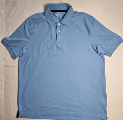 Polo de piqué azul manga corta grande Croft & Barrow True Comfort para hombre Foto 1 de 2