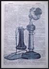 Téléphone vintage 1933 dictionnaire page art mural téléphone hipster industriel