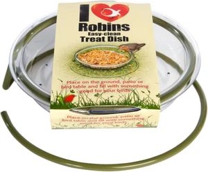 Jacobi Jayne I Love Robins Piatto facile da pulire, alimentatore per uccellini macinati, metallo,