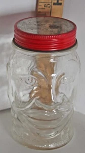 Vintage Nash's Figural Man Face Shaped Clear Jar - Picture 1 of 6